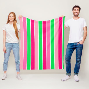 Couverture Polaire Gras roses et vertes