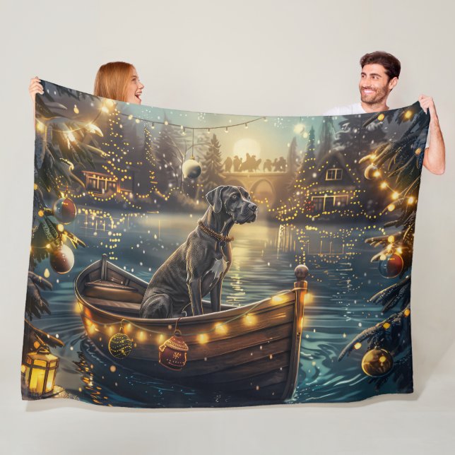 Couverture Polaire Great Dane Christmas Festive Voyage (En situation)
