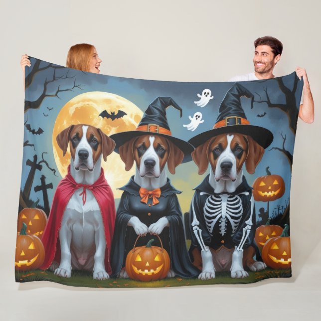 Couverture Polaire Great Dane Dogs Citrouille Halloween Funny (En situation)