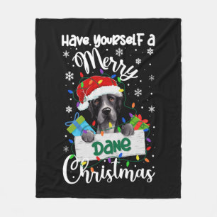 Couverture Polaire Great Dane Noël Party Great Dane Xmas cadeaux