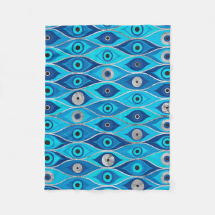Couverture Polaire Grèce Mati Mataki - Motif des yeux malveillants d