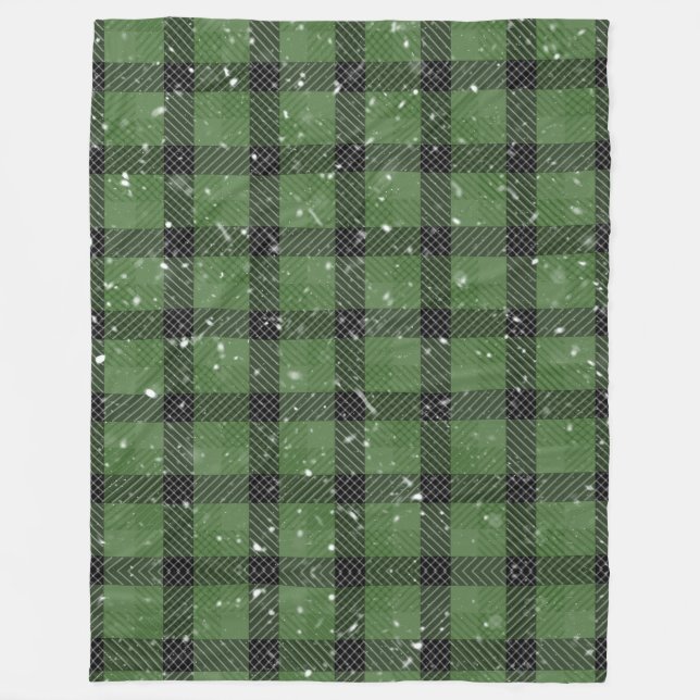 Couverture Polaire Green family christmas wallpaper (Devant)