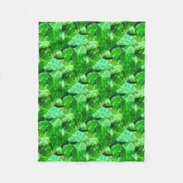 Couverture Polaire Green feuille Palm Leaf feuillage tropical jungle (Devant)