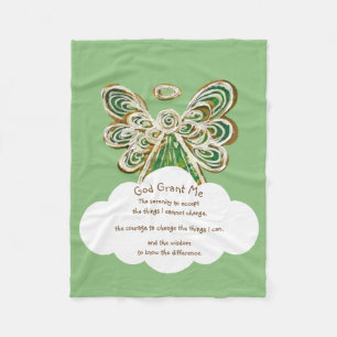 Couverture Polaire Green Gaurdian Angel God Grant Me Chemo Blanche