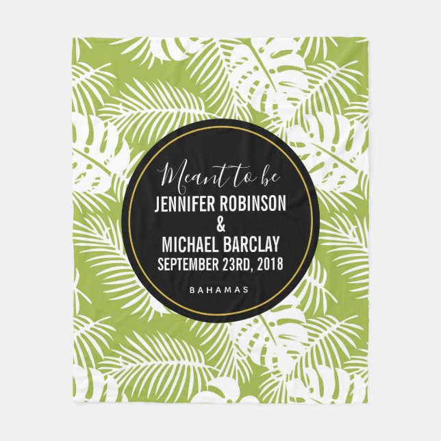 Couverture Polaire Green Palm Leaves Rainforest Pattern (Devant)