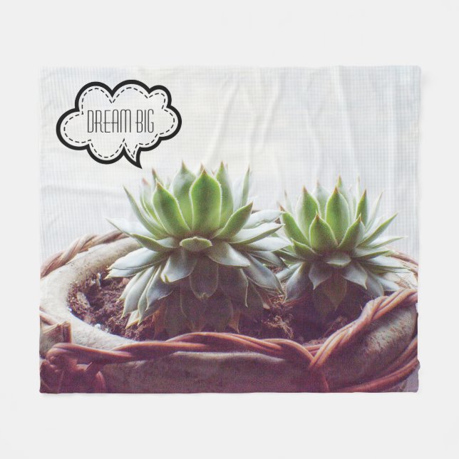 Couverture Polaire Green Succulent Aeonium Dream Big (Devant (Horizontal))