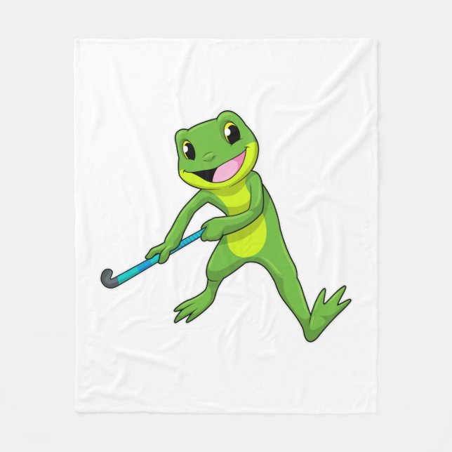Couverture Polaire Grenouille à Hockey avec chauve-souris de hockey (Devant)