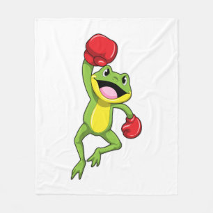 Couverture Polaire Grenouille à la boîte avec gants de boxe
