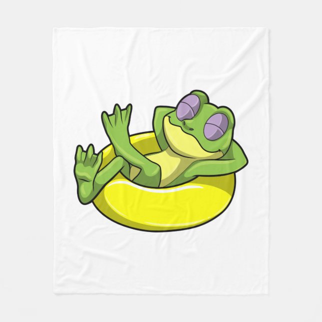 Couverture Polaire Grenouille à la natation avec anneau de natation (Devant)
