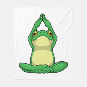 Couverture Polaire Grenouille au yoga en jambe croisée