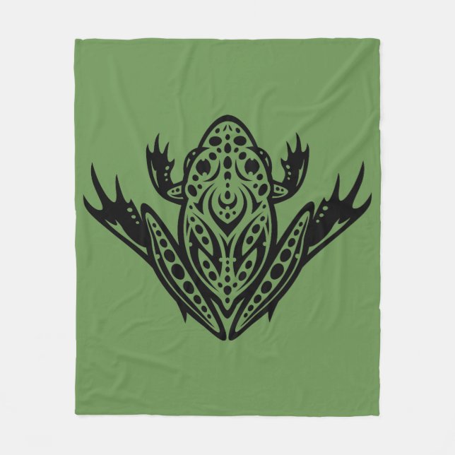 Couverture Polaire Grenouille de léopard tribale (Devant)