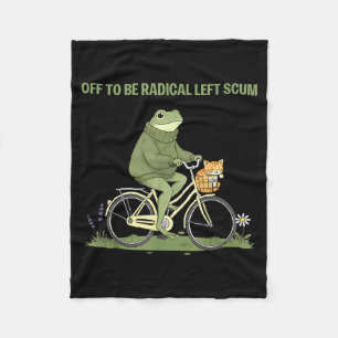 Couverture Polaire Grenouille rétro vélo chat parti pour être un gauc