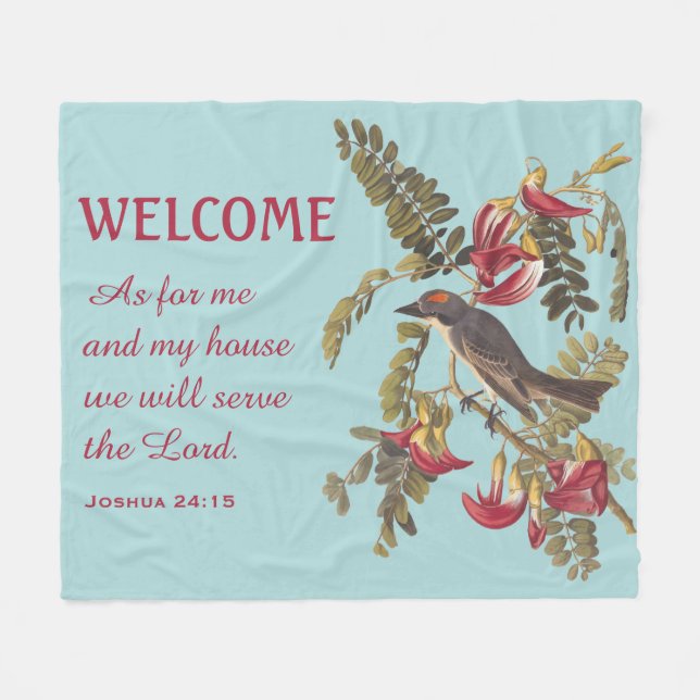 Couverture Polaire Grey Kingbird et la Bible Verse (Devant (Horizontal))