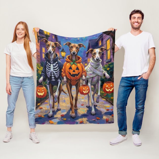 Couverture Polaire Greyhound Trick-or-Treating en costumes d'Hallowee (En situation)