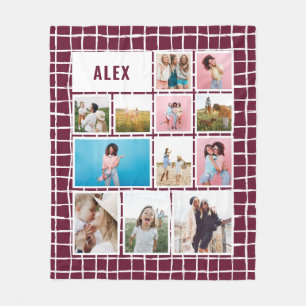 Couverture Polaire Grille Bourgogne 12 photo moderne minimaliste abst