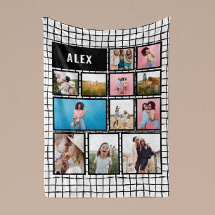 Couverture Polaire Grille noir blanc 12 photo moderne minimaliste abs