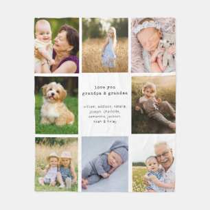 Couverture Polaire Grille photo Minimalist Love You Grand-père & Gran