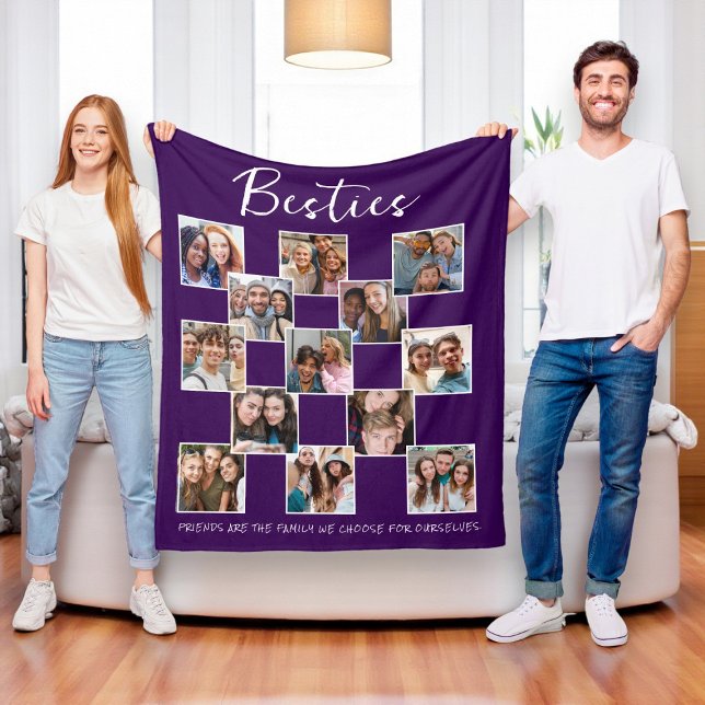 Couverture Polaire Grille photo Purple Best Friends (Créateur téléchargé)