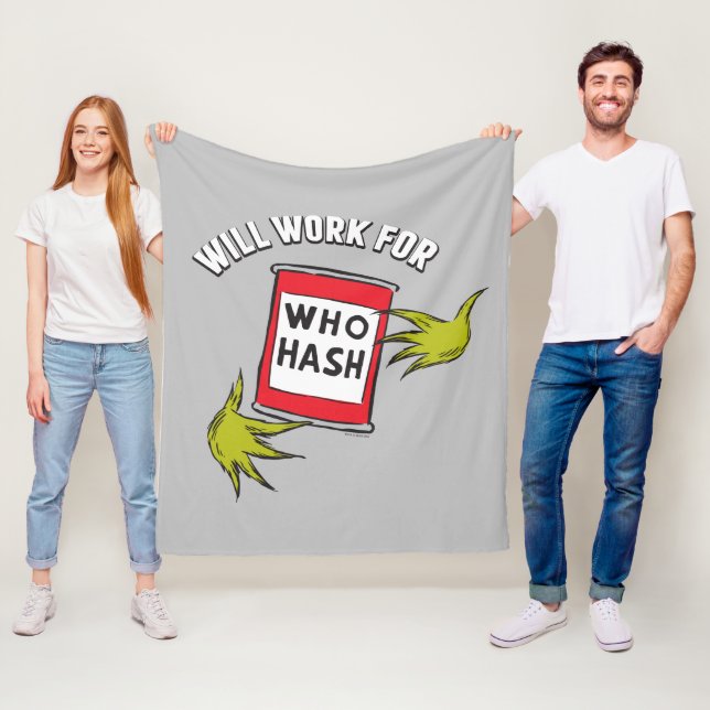 Couverture Polaire Grinch Classique | Travaillera pour un Hash de Who (En situation)