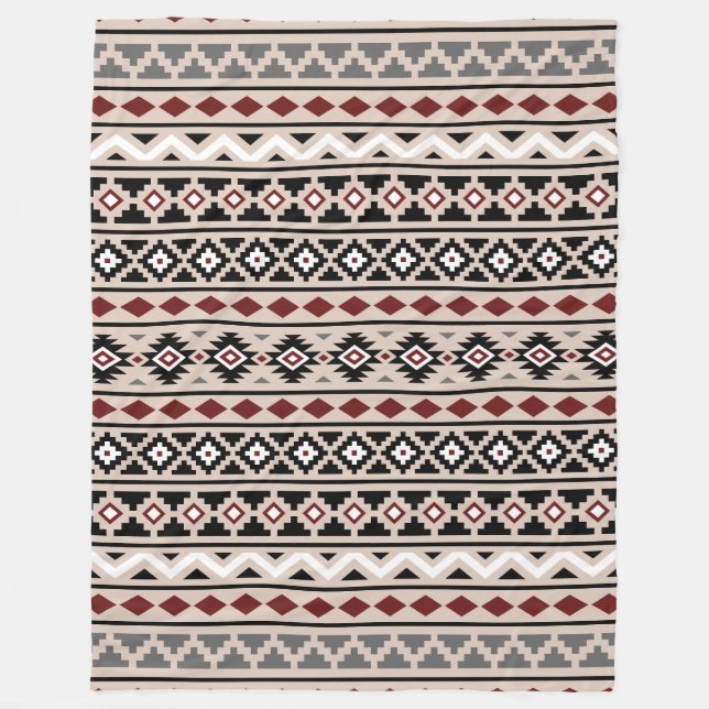 Couverture Polaire Gris blanc noir de motif aztèque de l'essence II (Devant)