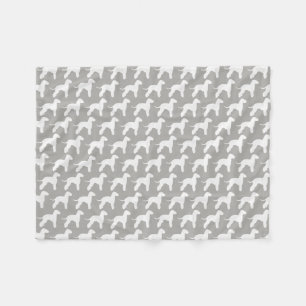Couverture Polaire Gris de motif de silhouettes de Bedlington Terrier