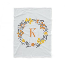 Gris orange floral personnalisé de guirlande et de