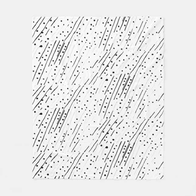 Couverture Polaire Gris ou pois noir, blanc, gris motif (Devant)