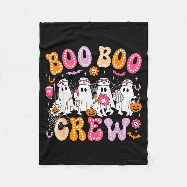 Couverture Polaire Groovy Boo Boo Crew Nurse Funny Ghost Women Hallow (Devant)