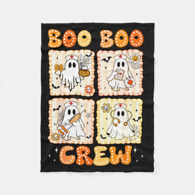 Couverture Polaire Groovy Boo Boo Crew Nurse Funny Ghost Women Hallow (Devant)