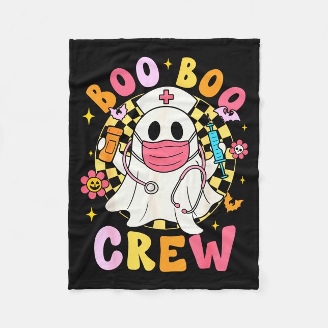 Couverture Polaire Groovy Boo Boo Crew Nurse Funny Ghost Women Hallow (Devant)