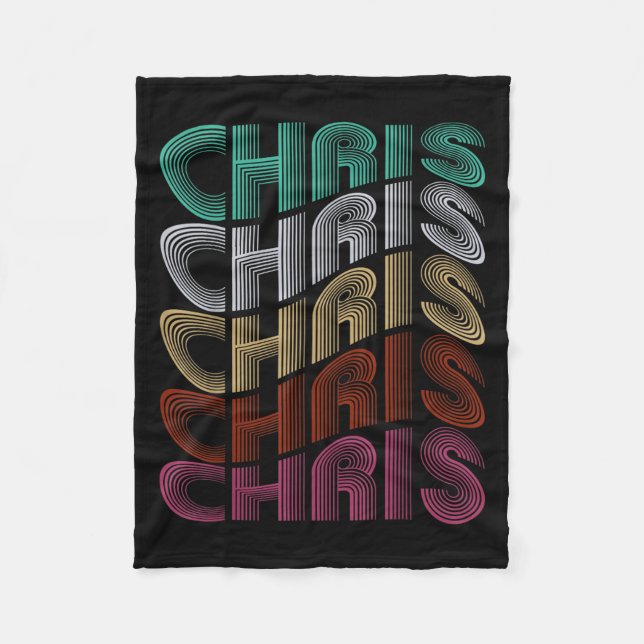 Couverture Polaire Groovy Chris D Name I Love Chris 70,80's Meme  (Devant)