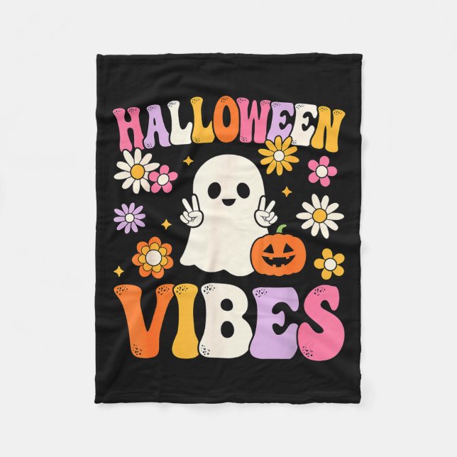 Couverture Polaire Groovy Halloween Vibes Costume Ghost Pumpkin  (Devant)