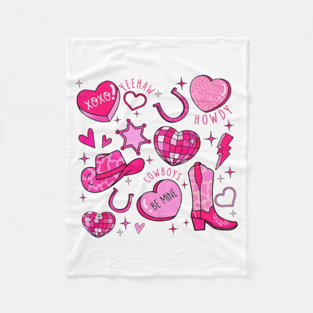 Couverture Polaire Groovy Howdy Valentine Western Valentines Day Cowb (Devant)