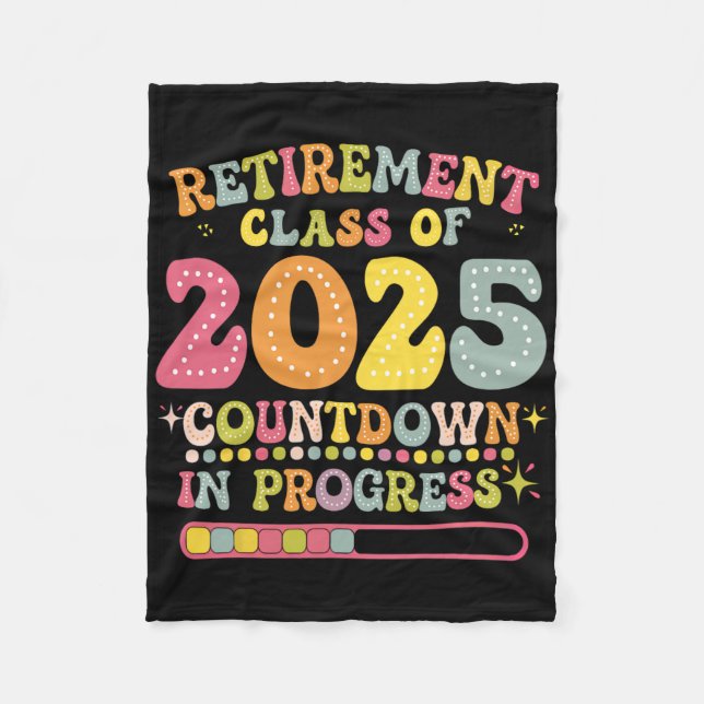 Couverture Polaire Groovy Retirement Cl Of 2025 Teacher Countdown Loa (Devant)