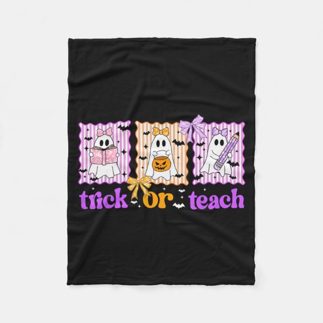 Couverture Polaire Groovy Teacher Halloween Trick Or Teach Ghost Men  (Devant)