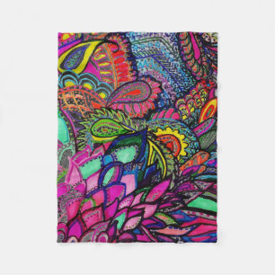 Couverture Polaire Gros plan Zen Tangle Art Michele Zurine