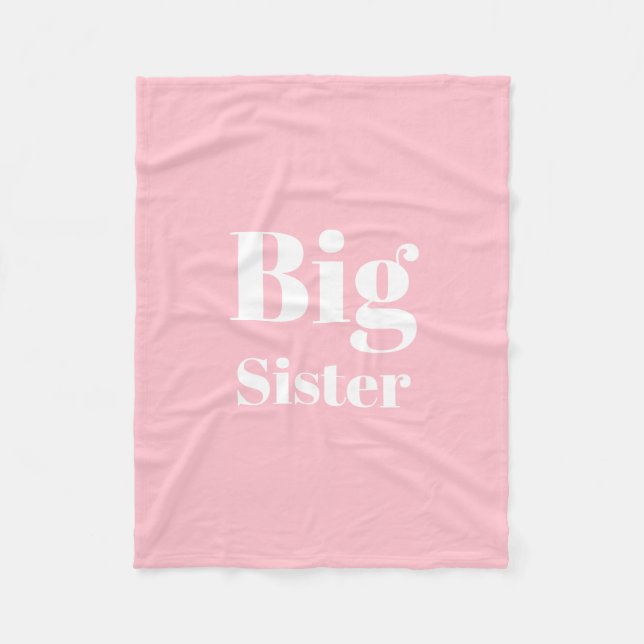 Couverture Polaire Grosse soeur rose blanche fille (Devant)