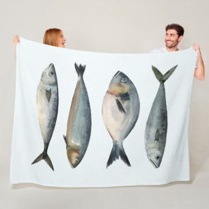 Couverture Polaire Groupe de quatre poissons