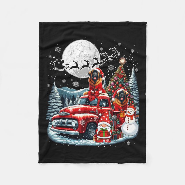 Couverture Polaire Groupe Xmas Gnome Snowman Père Noël Leonbergers À  (Devant)