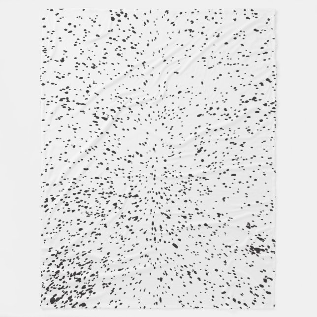 Couverture Polaire Grunge animal noir et blanc encre imprimé (Devant)