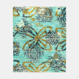 Couverture Polaire Grungy Tribal : Ethnic Rug Motif