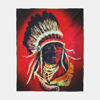 Couverture Polaire "Guerrier autochtone"