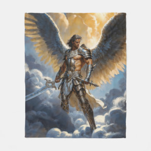 Couverture Polaire Guerrier d'or de l'Archange Michel du Ciel