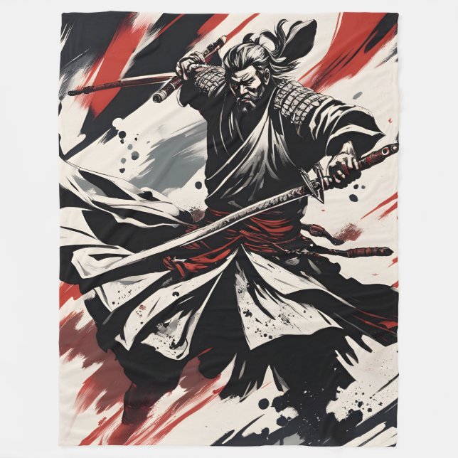 Couverture Polaire Guerrier samouraï (Devant)