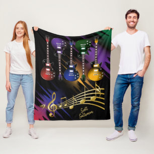 Couverture Polaire Guitare colorée