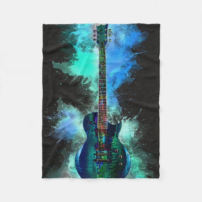 Couverture Polaire Guitare multicolore (Devant)