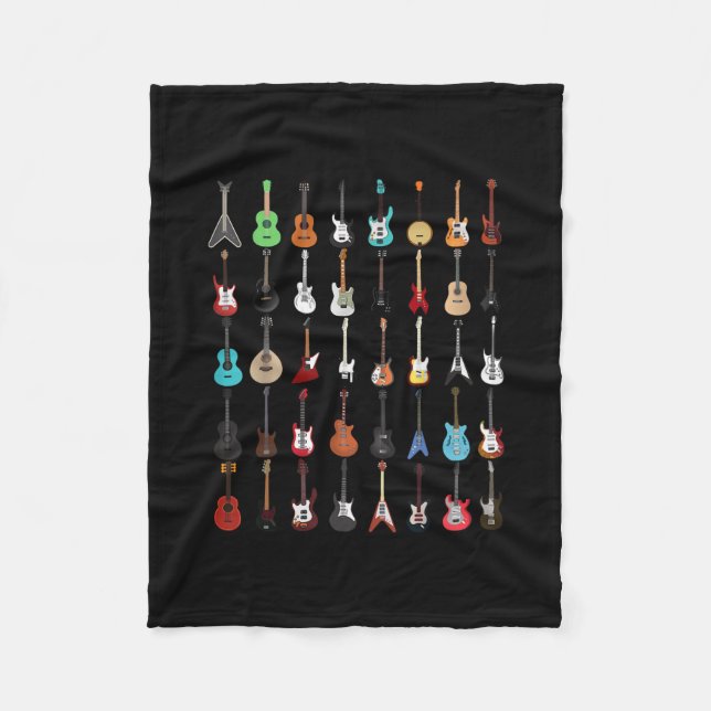 Couverture Polaire Guitariste Guitare instrument de musique Rock et R (Devant)