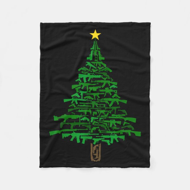 Couverture Polaire Guns Christmas Tree - Xmas Gift For Guns Lover  (Devant)
