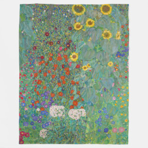 Couverture Polaire Gustav Klimt - Jardin de campagne avec tournesols