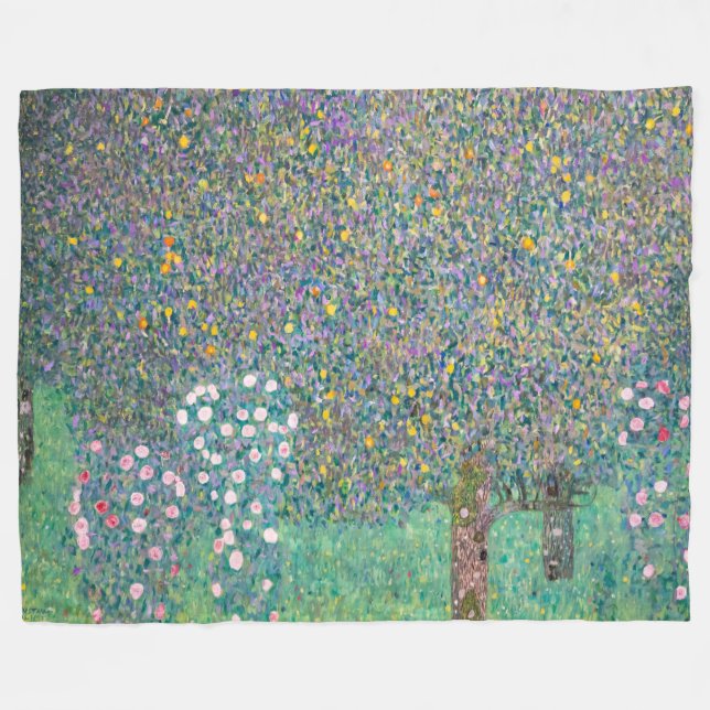Couverture Polaire Gustav Klimt - Rosiers sous les arbres (Devant (Horizontal))
